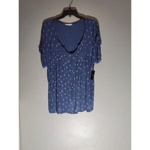 Lucky brand women Short Sleeve Floral  top Sz: L‎